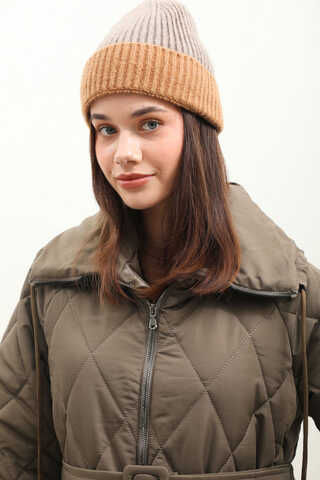 Kemerli Şişme Mont Haki - 7