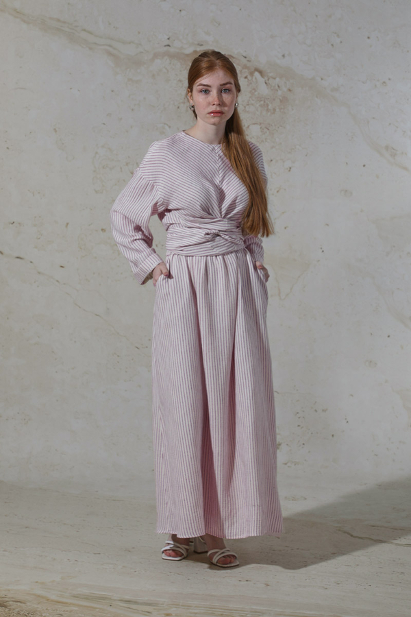 Bağlamalı Müslin Etek Takım Bordo