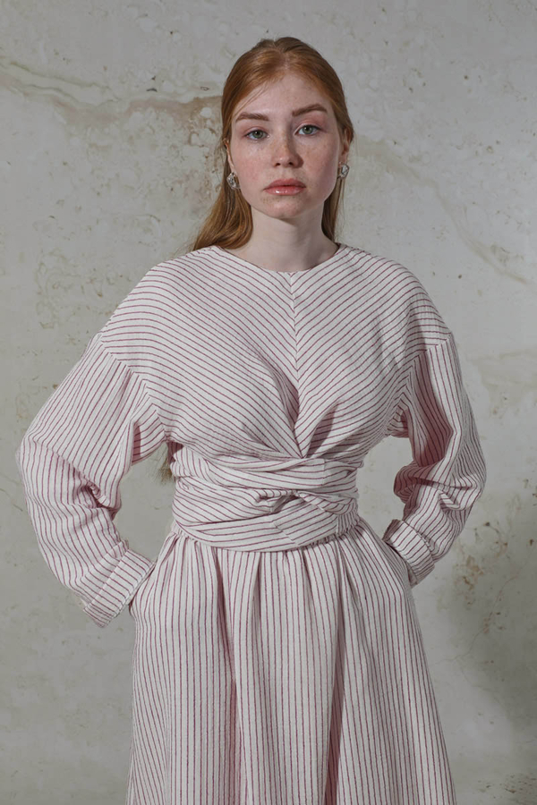 Bağlamalı Müslin Etek Takım Bordo - 4