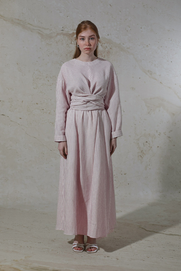 Bağlamalı Müslin Etek Takım Bordo - 5