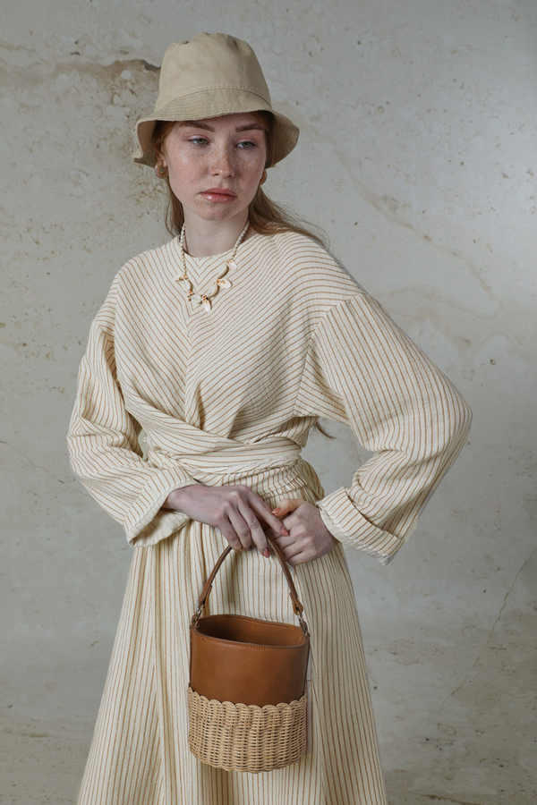 Bağlamalı Müslin Etek Takım Camel - 3