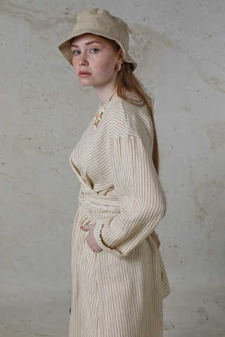 Bağlamalı Müslin Etek Takım Camel - 5