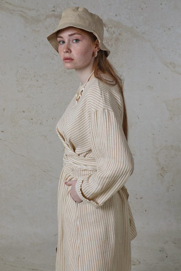 Bağlamalı Müslin Etek Takım Camel - 5