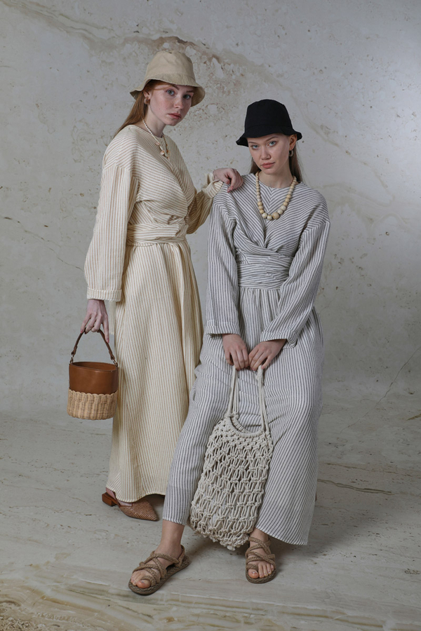 Bağlamalı Müslin Etek Takım Camel - 2