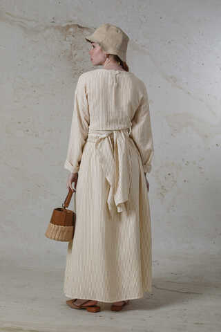 Bağlamalı Müslin Etek Takım Camel - 6