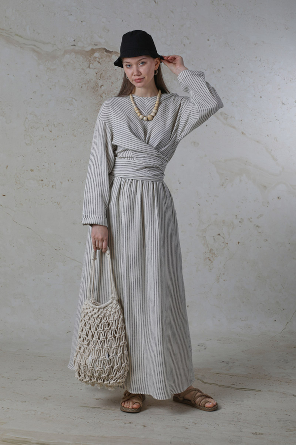 Bağlamalı Müslin Etek Takım Siyah - 3