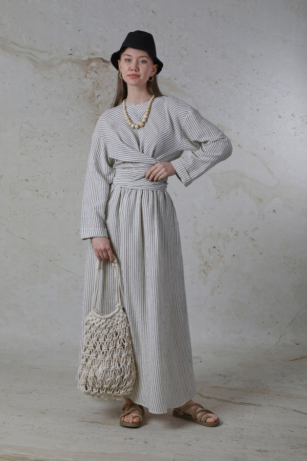 Bağlamalı Müslin Etek Takım Siyah - 5