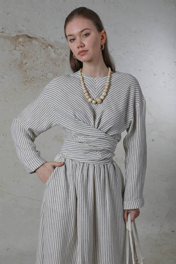 Bağlamalı Müslin Etek Takım Siyah - 2