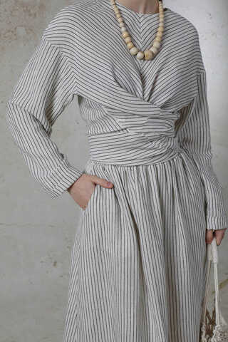 Bağlamalı Müslin Etek Takım Siyah - 4