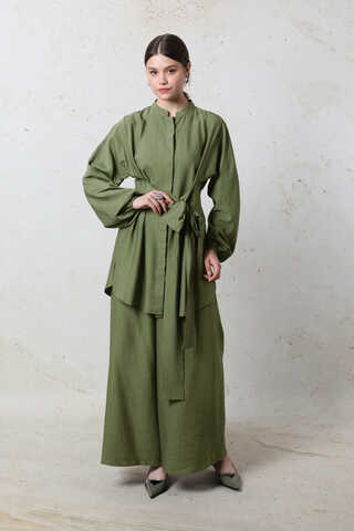 Kendinden Kemerli İkili Takım Haki - 1