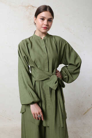 Kendinden Kemerli İkili Takım Haki - 2