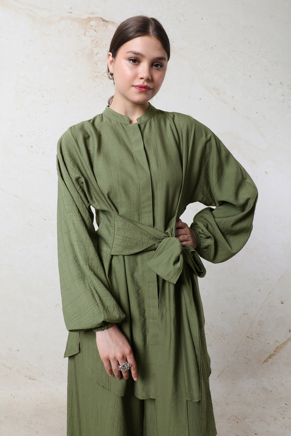 Kendinden Kemerli İkili Takım Haki - 2