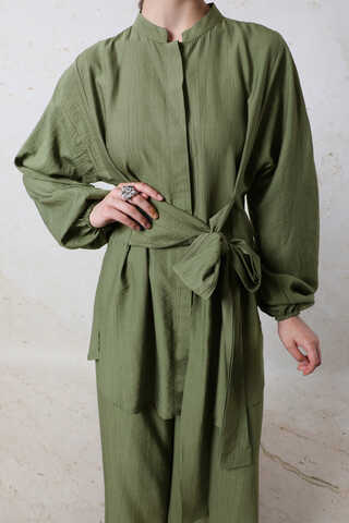 Kendinden Kemerli İkili Takım Haki - 4