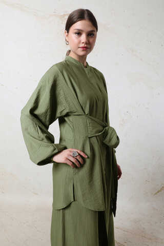 Kendinden Kemerli İkili Takım Haki - 5