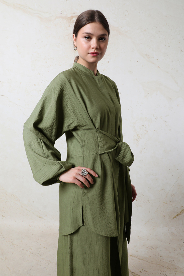 Kendinden Kemerli İkili Takım Haki - 5