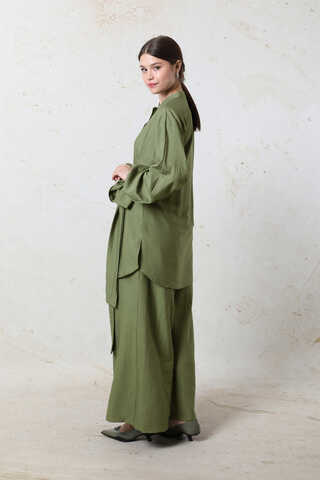 Kendinden Kemerli İkili Takım Haki - 6
