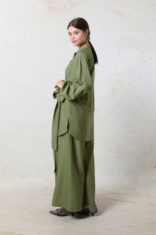 Kendinden Kemerli İkili Takım Haki - 6