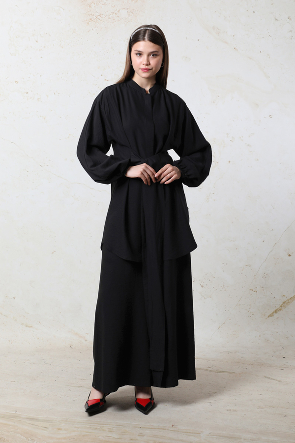 Kendinden Kemerli İkili Takım Siyah - 1