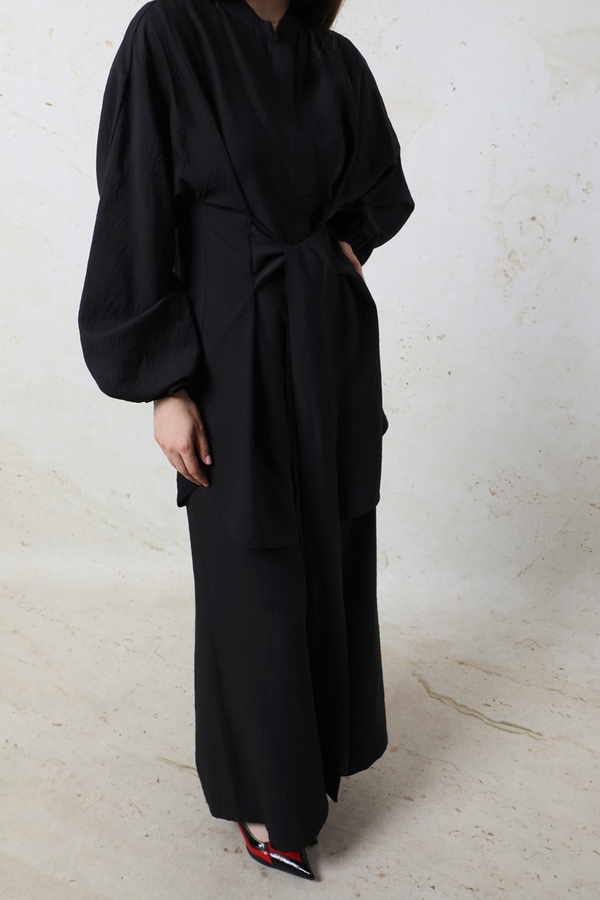 Kendinden Kemerli İkili Takım Siyah - 4