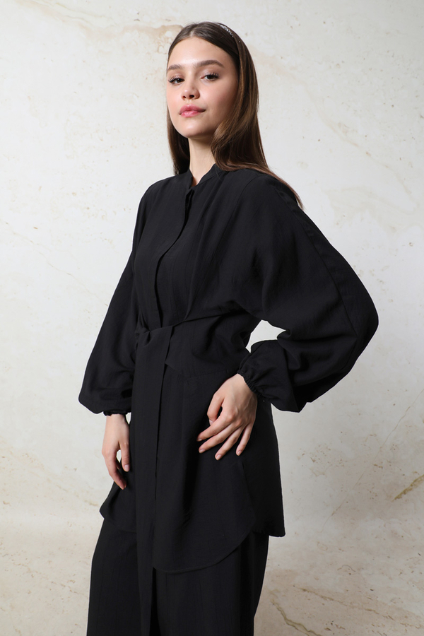 Kendinden Kemerli İkili Takım Siyah - 8