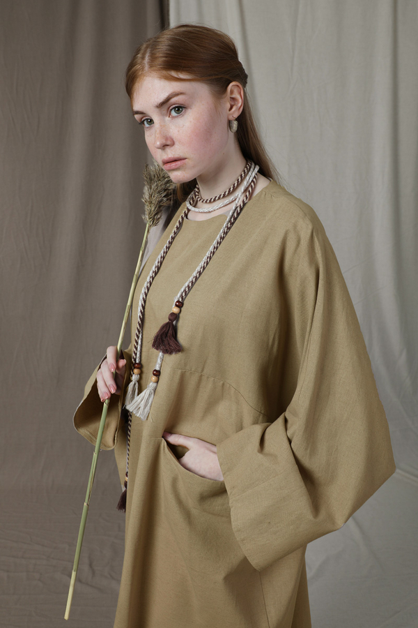 Salaş Keten Elbise Camel - 2