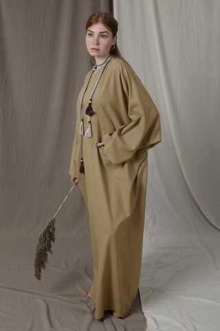 Salaş Keten Elbise Camel - 1