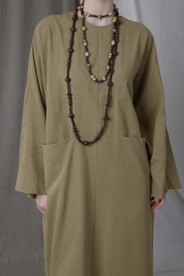 Salaş Keten  Elbise Haki - 3