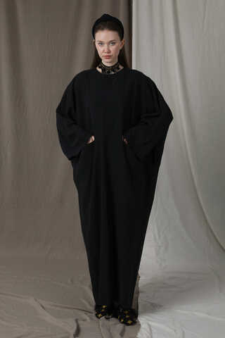 Salaş Keten Elbise Siyah - 3