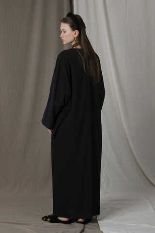 Salaş Keten Elbise Siyah - 6