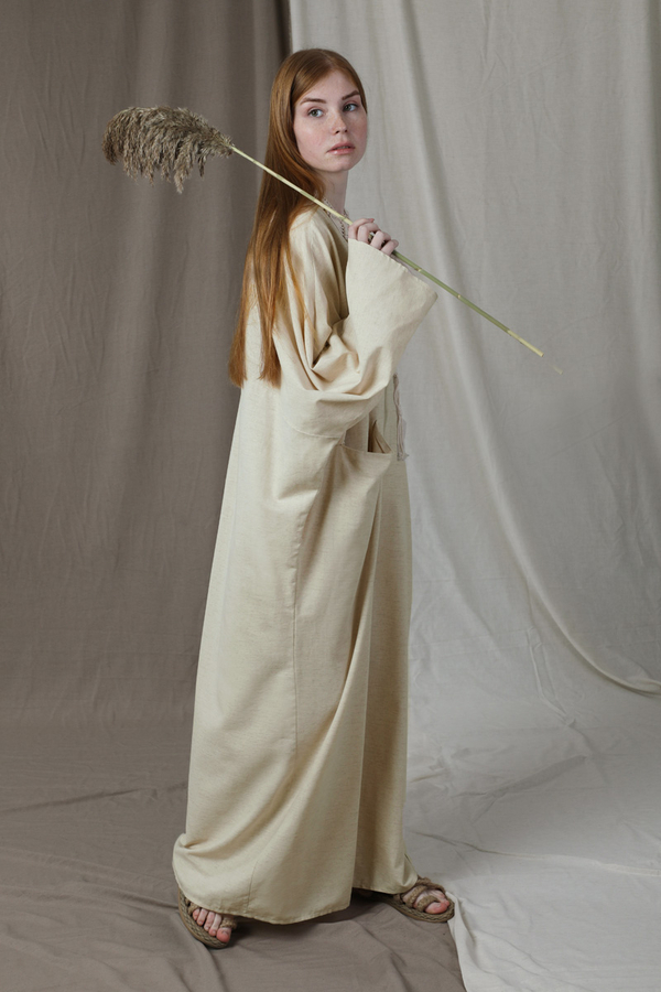 Salaş Keten Elbise Taş - 3