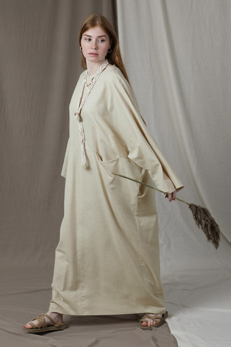 Salaş Keten Elbise Taş