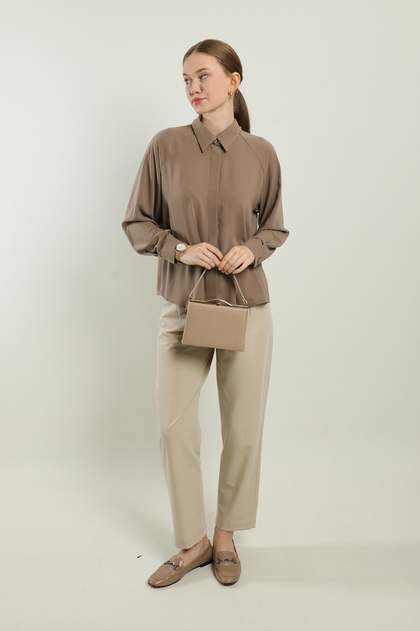 Kısa Gömlek Camel - 2