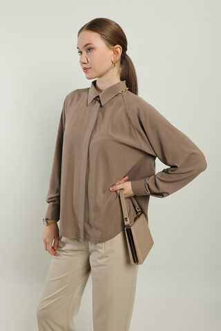 Kısa Gömlek Camel - 4