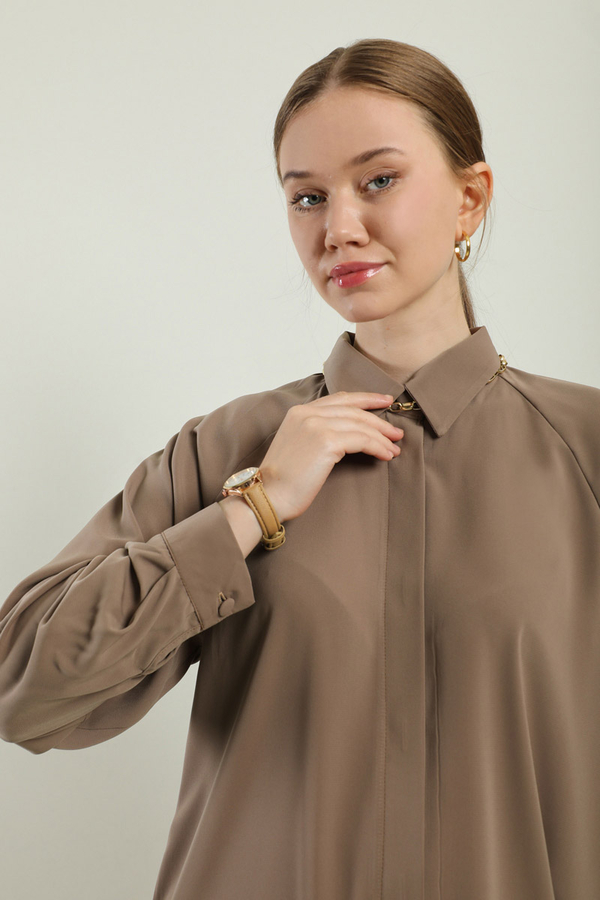 Kısa Gömlek Camel - 3