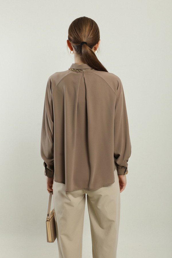 Kısa Gömlek Camel - 5