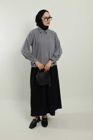 Kısa Gömlek Gri - 2