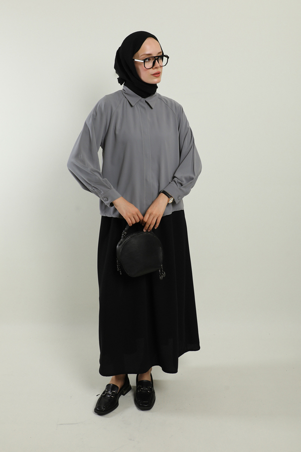 Kısa Gömlek Gri - 2