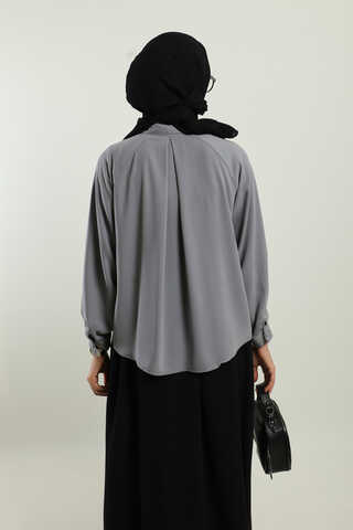 Kısa Gömlek Gri - 5