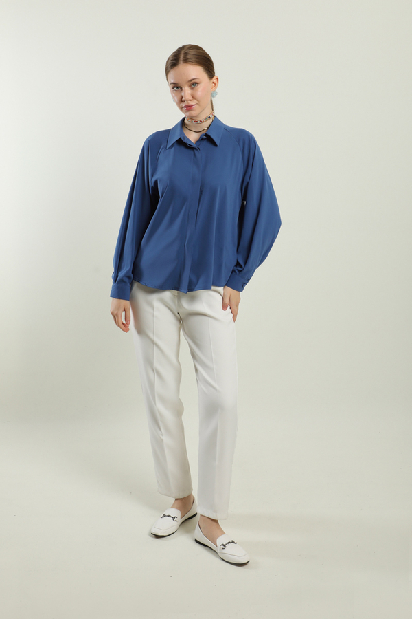 Kısa Gömlek İndigo - 2