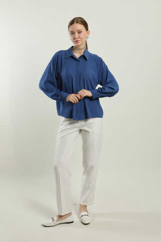 Kısa Gömlek İndigo - 4