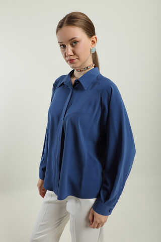 Kısa Gömlek İndigo - 5