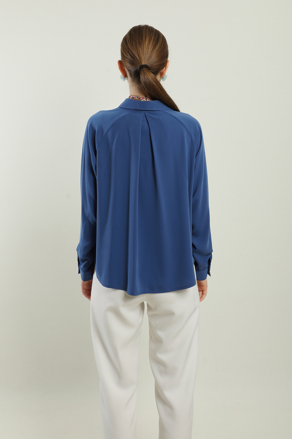 Kısa Gömlek İndigo - 6