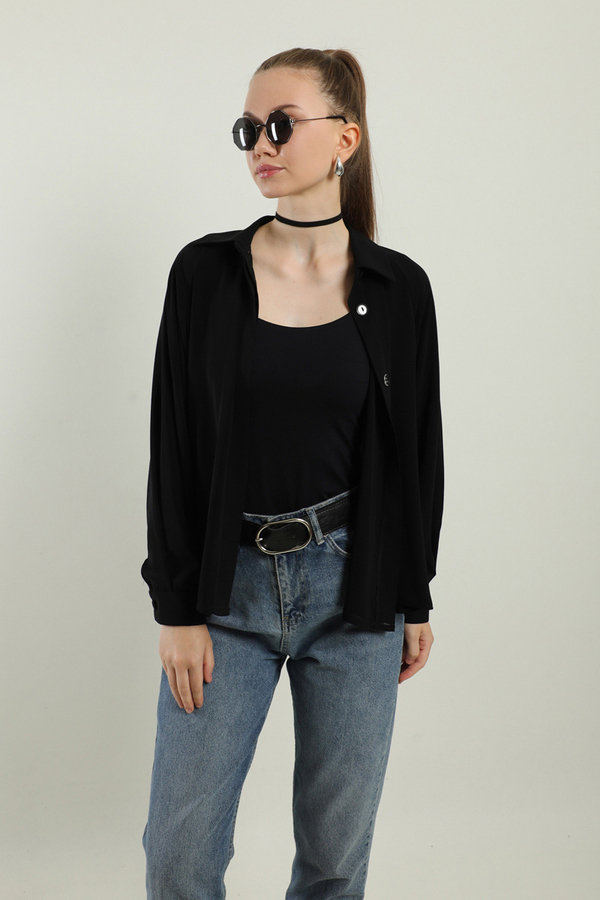 Kısa Gömlek Siyah - 2