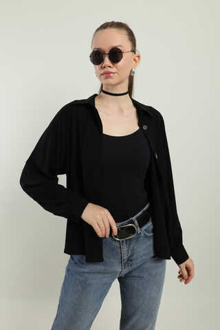 Kısa Gömlek Siyah - 1