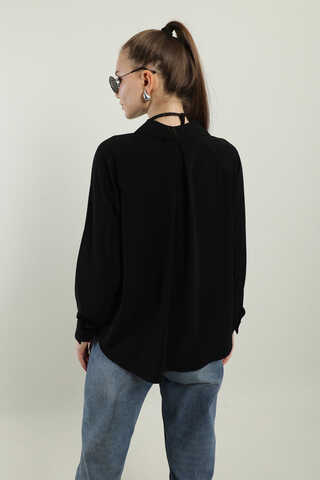 Kısa Gömlek Siyah - 8