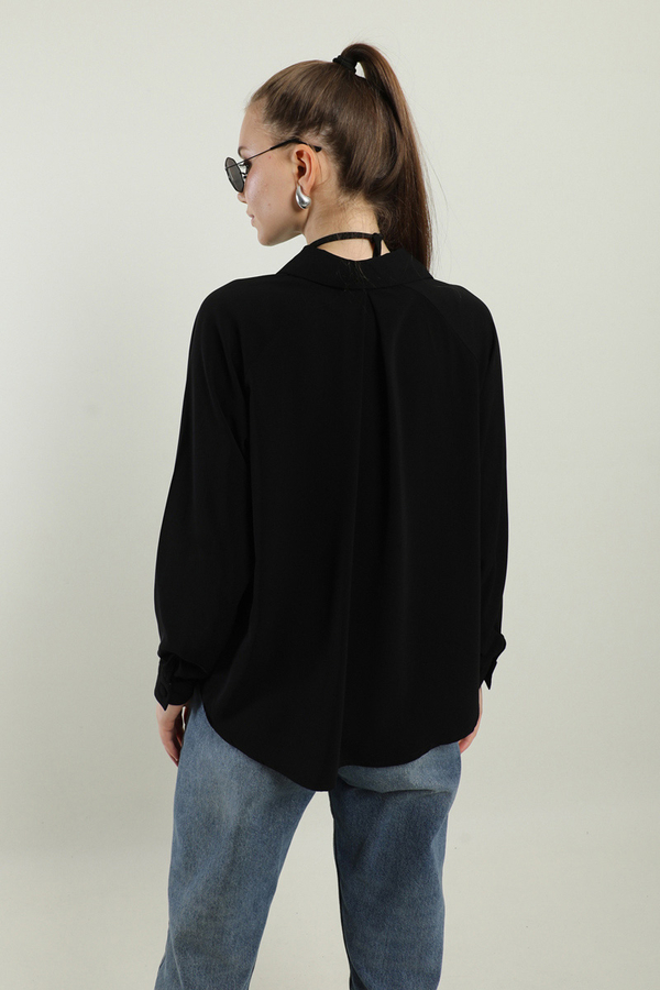 Kısa Gömlek Siyah - 8