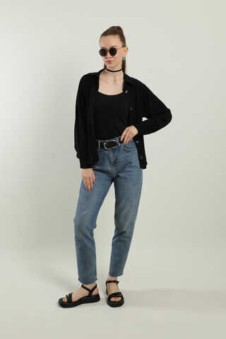 Kısa Gömlek Siyah - 4