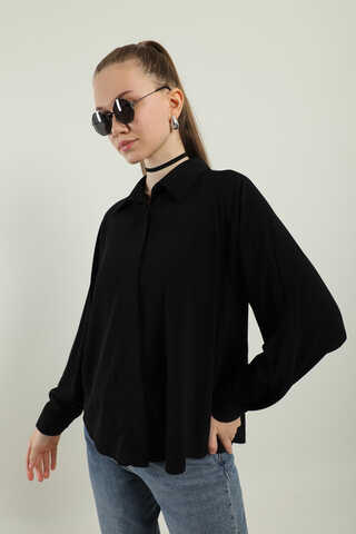 Kısa Gömlek Siyah - 3