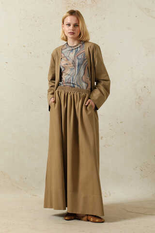 Kimonolu Etek Takım Camel - 2