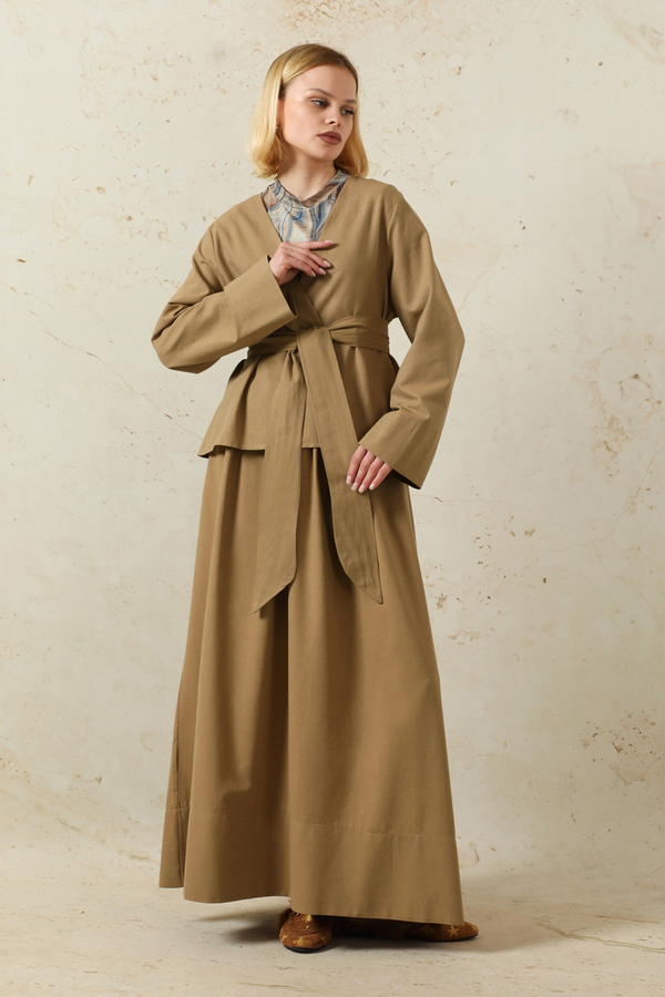 Kimonolu Etek Takım Camel - 7